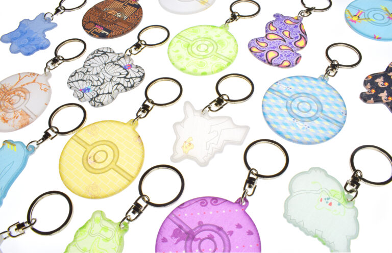 ポケモンシャツの端切れを使用した、アクリルキーホルダー